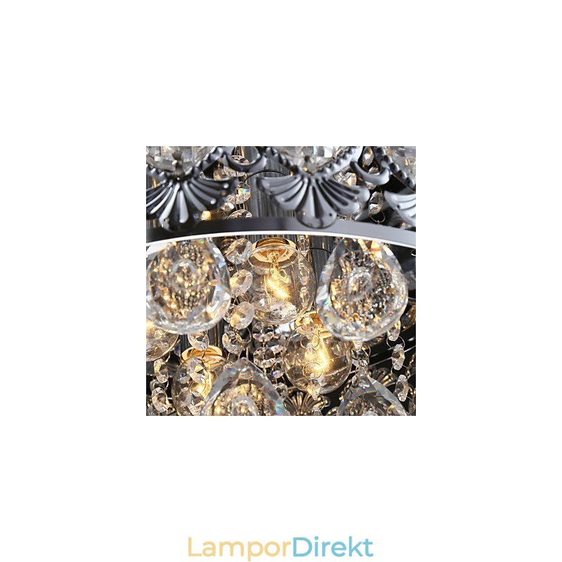 Elegant Modern Transparent Kristallkrona Med 4 Lampor
