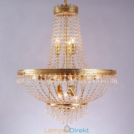 Traditionell Klassisk Galvaniserad Funktion För Kristallkrona I Ministil I Metall Med 9 Lökar Traditionell Klassisk Galvaniserad Funktion För Kristallkrona I Ministil I Metall Med 9 Lökar