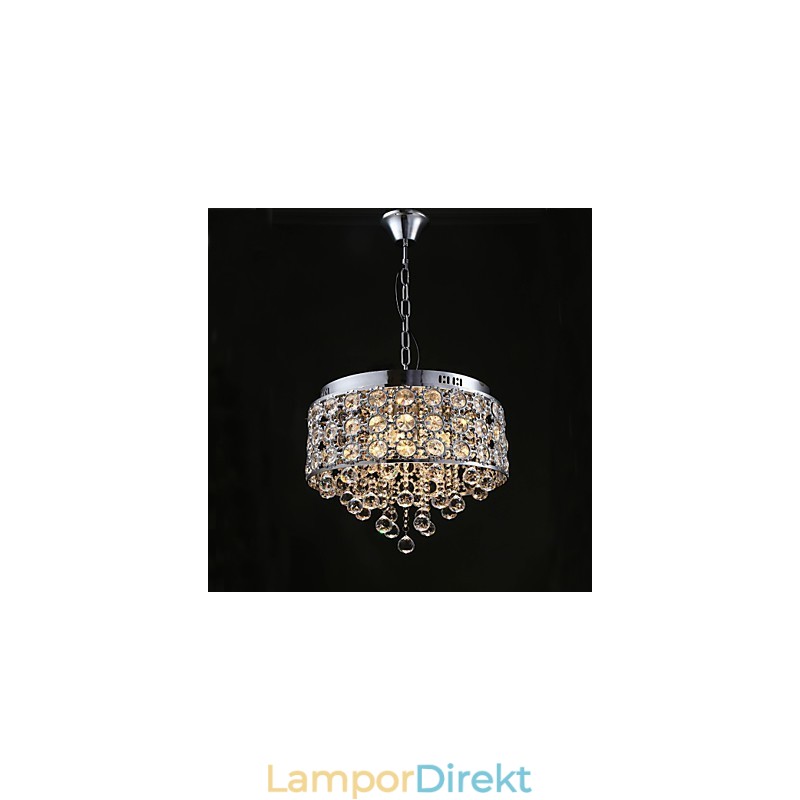 4 Ljus Solros K9 Transparent Kristallkrona