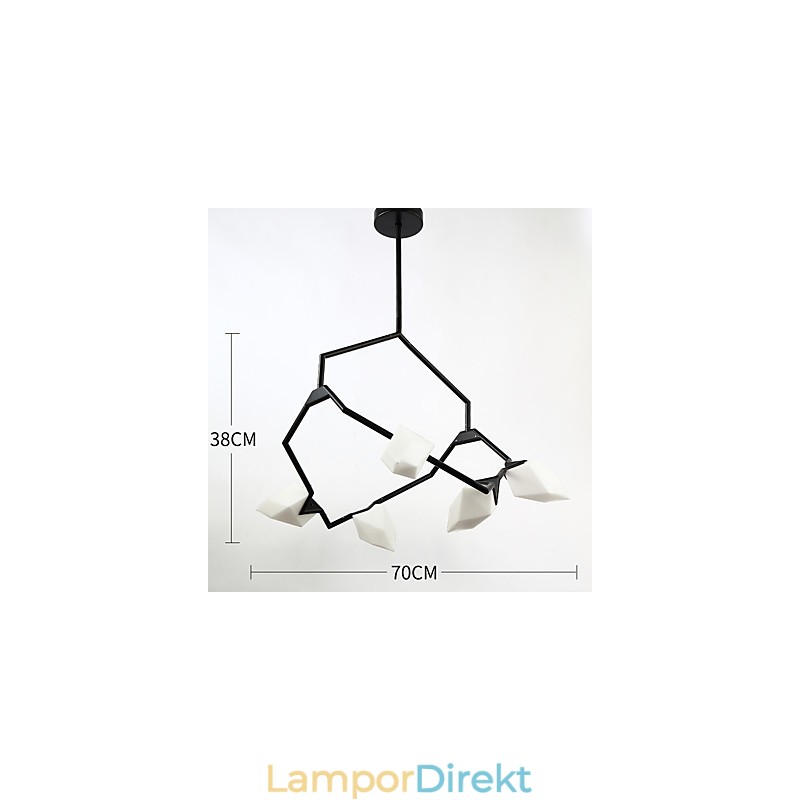 Fem Ljus Postmodern Metall Med Glas Persika Ljuskrona Lampa Matsalen Dekorera Hängande Lampa