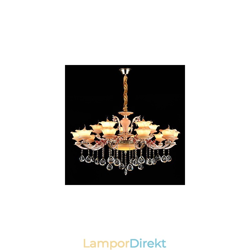 Pendelljus Zinklegering Funktion För Crystal Mini Style Metall Inomhus Butiker 15 Lampor