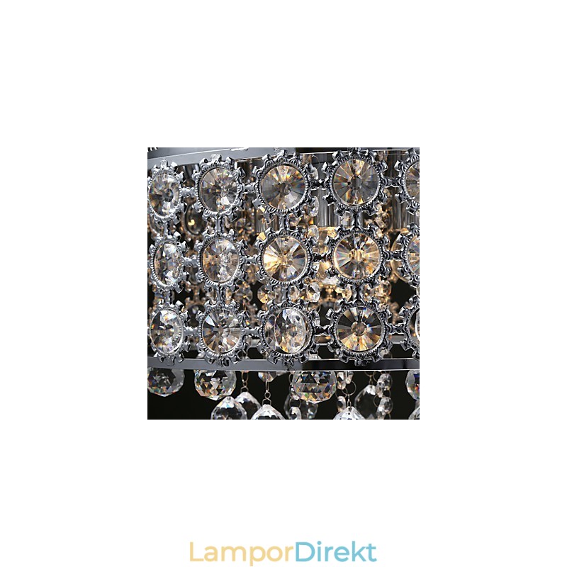 4 Ljus Solros K9 Transparent Kristallkrona