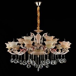 Pendelljus Zinklegering Funktion För Crystal Mini Style Metall Inomhus Butiker 15 Lampor