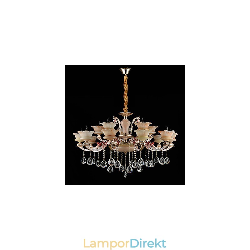 Pendelljus Zinklegering Funktion För Crystal Mini Style Metall Inomhus Butiker 15 Lampor