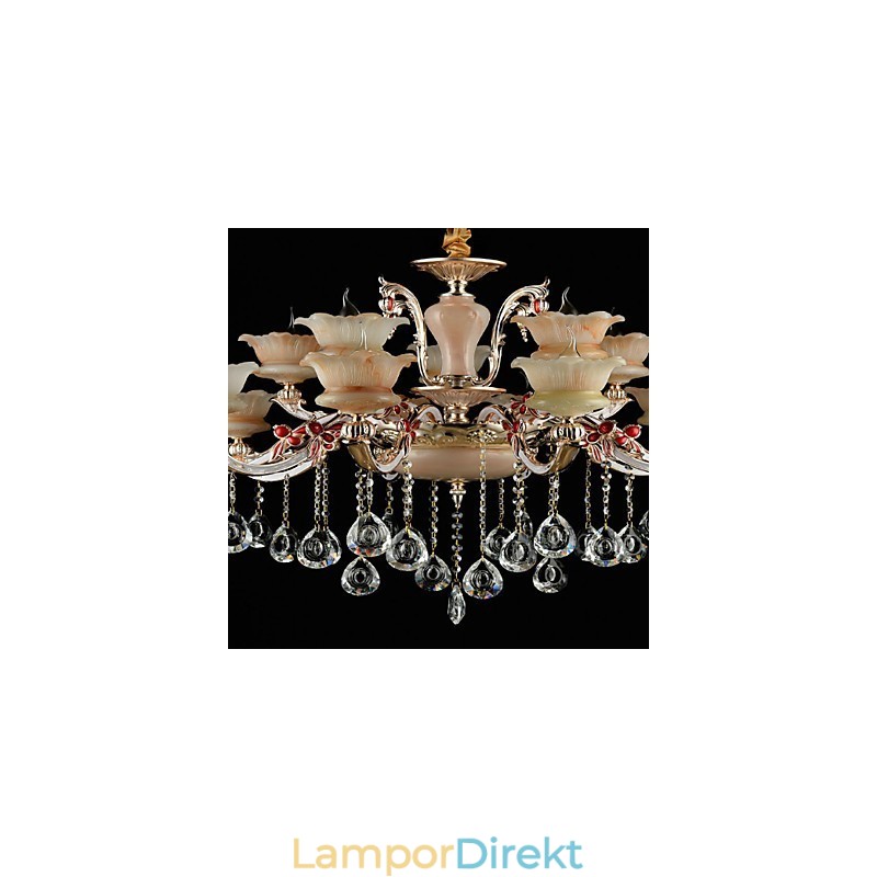 Pendelljus Zinklegering Funktion För Crystal Mini Style Metall Inomhus Butiker 15 Lampor