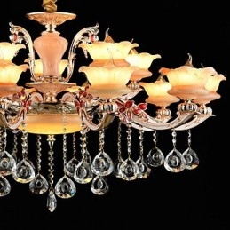 Pendelljus Zinklegering Funktion För Crystal Mini Style Metall Inomhus Butiker 15 Lampor