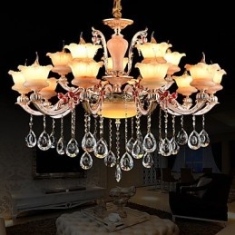 Pendelljus Zinklegering Funktion För Crystal Mini Style Metall Inomhus Butiker 15 Lampor