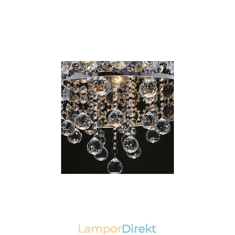 4 Ljus Solros K9 Transparent Kristallkrona