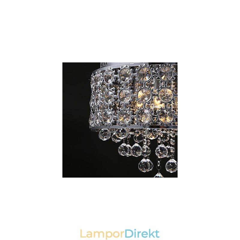 4 Ljus Solros K9 Transparent Kristallkrona