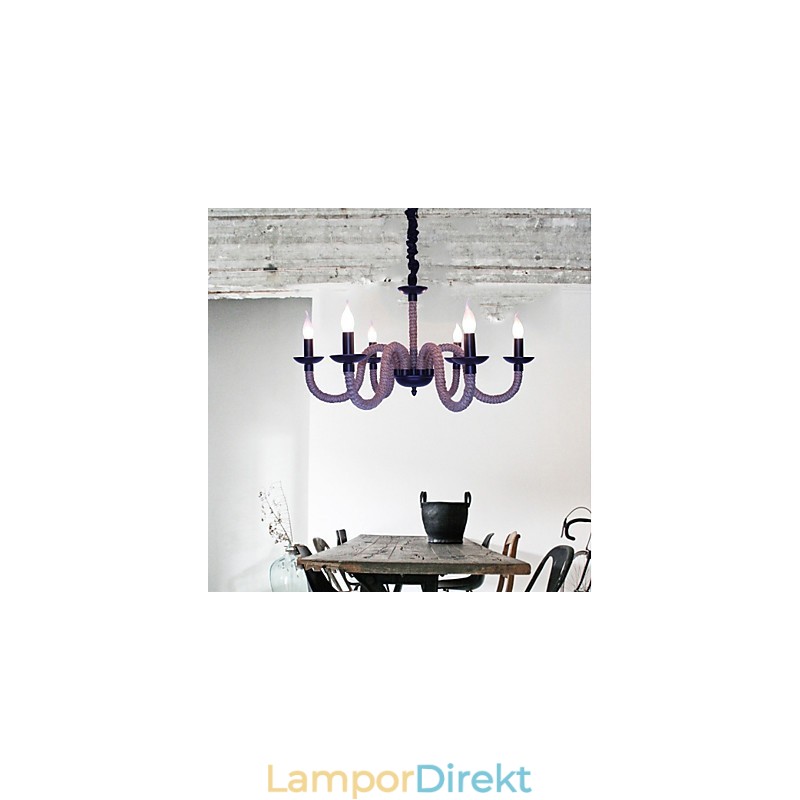 Loft Industriell Vind Vintage Järnlampor Butiker Ljuskrona Rep Ljuskrona Ljus