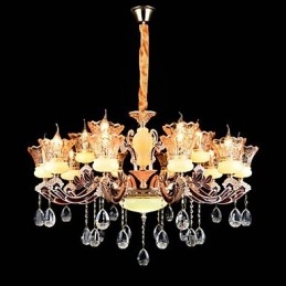 Pendelljus Zinklegering Funktion För Crystal Mini Style Metall Inomhus Butiker 15 Lampor