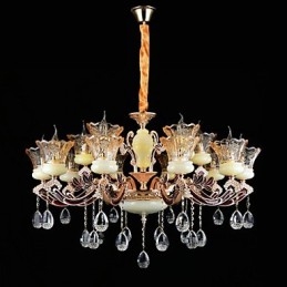 Pendelljus Zinklegering Funktion För Crystal Mini Style Metall Inomhus Butiker 15 Lampor