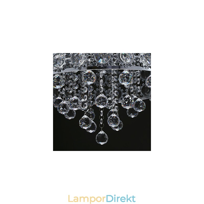 4 Ljus Solros K9 Transparent Kristallkrona