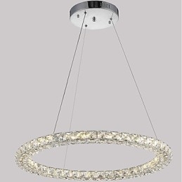 Modern Ring Kristall Pendellampa Modern Kristallkrona Taklampa Inomhuslampa Armaturer Dimbar Med Fjärrkontroll
