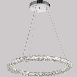 Modern Ring Kristall Pendellampa Modern Kristallkrona Taklampa Inomhuslampa Armaturer Dimbar Med Fjärrkontroll