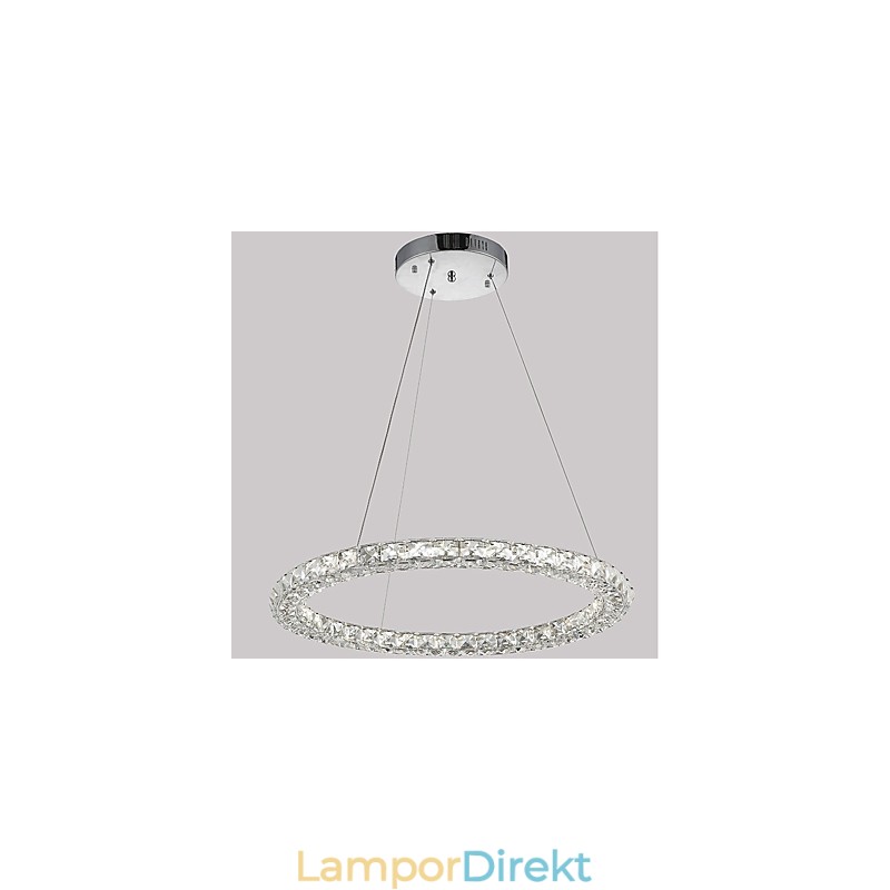 Modern Ring Kristall Pendellampa Modern Kristallkrona Taklampa Inomhuslampa Armaturer Dimbar Med Fjärrkontroll