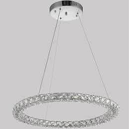 Modern Ring Kristall Pendellampa Modern Kristallkrona Taklampa Inomhuslampa Armaturer Dimbar Med Fjärrkontroll