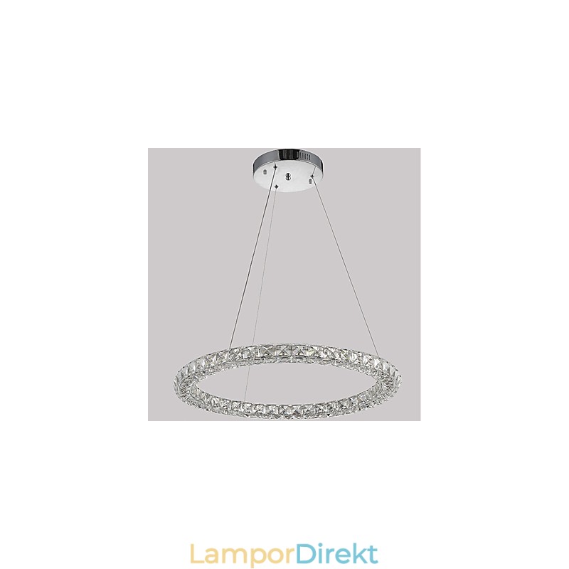 Modern Ring Kristall Pendellampa Modern Kristallkrona Taklampa Inomhuslampa Armaturer Dimbar Med Fjärrkontroll