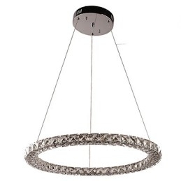 Modern Ring Kristall Pendellampa Modern Kristallkrona Taklampa Inomhuslampa Armaturer Dimbar Med Fjärrkontroll