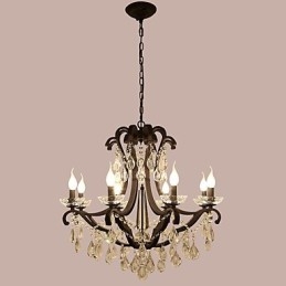 8 Ljus Kristallkrona Modern Samtida Traditionell Klassisk Rustik Lodge Vintage Retro Lantern Trumma Lantmålning