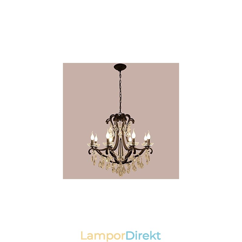 8 Ljus Kristallkrona Modern Samtida Traditionell Klassisk Rustik Lodge Vintage Retro Lantern Trumma Lantmålning