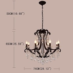 8 Ljus Kristallkrona Modern Samtida Traditionell Klassisk Rustik Lodge Vintage Retro Lantern Trumma Lantmålning
