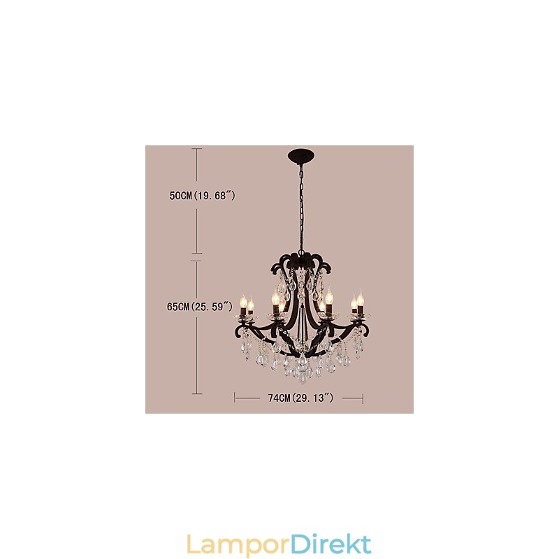 8 Ljus Kristallkrona Modern Samtida Traditionell Klassisk Rustik Lodge Vintage Retro Lantern Trumma Lantmålning
