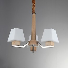 Modern Och Modern Elektropläterad Funktion För Träbambu Ljuskrona