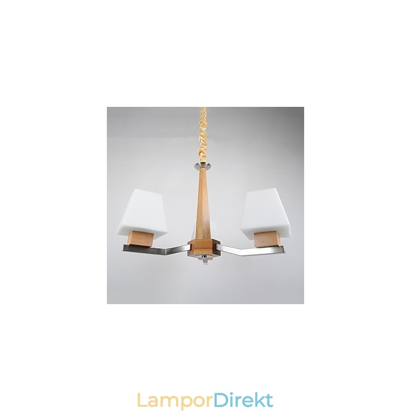 Modern Och Modern Elektropläterad Funktion För Träbambu Ljuskrona