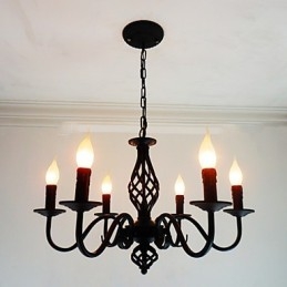 Konstnärlig Chic & Modern Other Feature För Candle Style Metal Indoors 6 Bulbs Ljuskrona