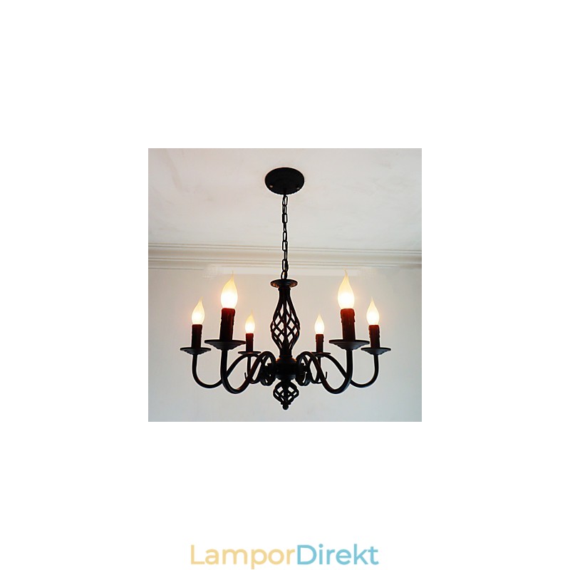 Konstnärlig Chic & Modern Other Feature För Candle Style Metal Indoors 6 Bulbs Ljuskrona