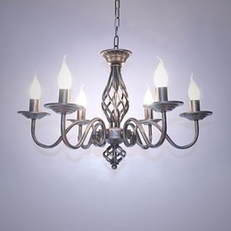 Konstnärlig Chic & Modern Other Feature För Candle Style Metal Indoors 6 Bulbs Ljuskrona