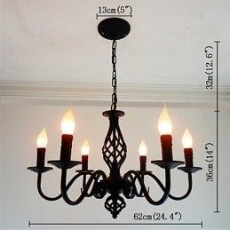 Konstnärlig Chic & Modern Other Feature För Candle Style Metal Indoors 6 Bulbs Ljuskrona