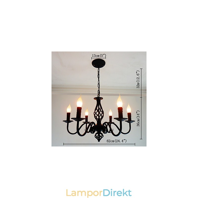Konstnärlig Chic & Modern Other Feature För Candle Style Metal Indoors 6 Bulbs Ljuskrona