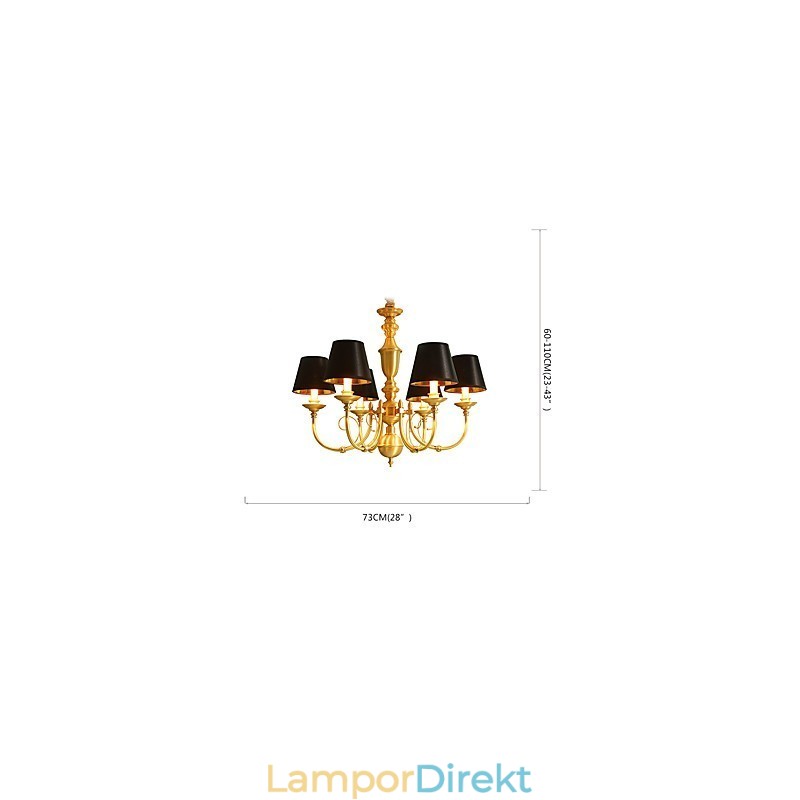 Ljuskrona Traditionell Klassisk Country Mässing Funktion För Mini Style Metal 6 Lampor