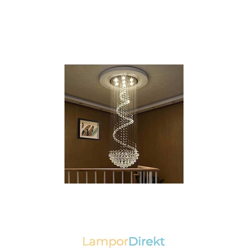 Moderna Kristalltak Ljuskrona Ljus Inomhus Hängande Lampa Deco Belysningsarmaturer