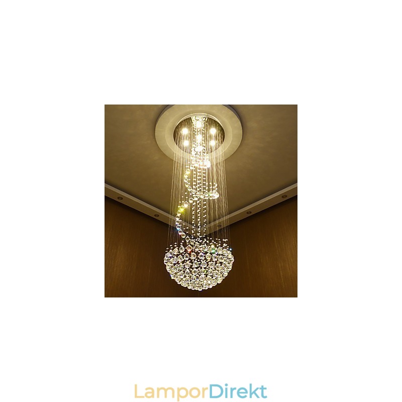 Moderna Kristalltak Ljuskrona Ljus Inomhus Hängande Lampa Deco Belysningsarmaturer