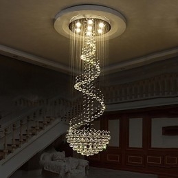 Moderna Kristalltak Ljuskrona Ljus Inomhus Hängande Lampa Deco Belysningsarmaturer
