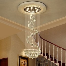 Moderna Kristalltak Ljuskrona Ljus Inomhus Hängande Lampa Deco Belysningsarmaturer