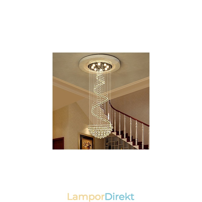Moderna Kristalltak Ljuskrona Ljus Inomhus Hängande Lampa Deco Belysningsarmaturer