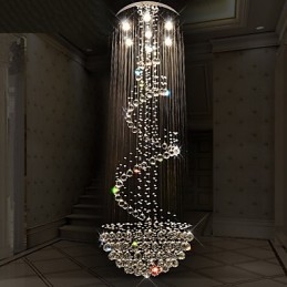 Moderna Kristalltak Ljuskrona Ljus Inomhus Hängande Lampa Deco Belysningsarmaturer