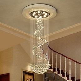 Moderna Kristalltak Ljuskrona Ljus Inomhus Hängande Lampa Deco Belysningsarmaturer