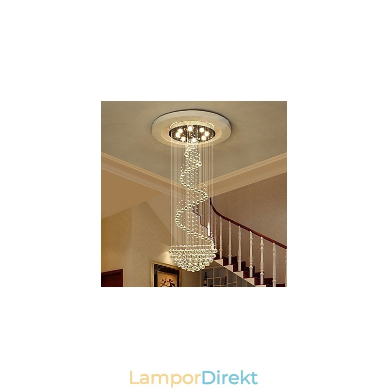 Moderna Kristalltak Ljuskrona Ljus Inomhus Hängande Lampa Deco Belysningsarmaturer