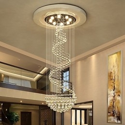 Moderna Kristalltak Ljuskrona Ljus Inomhus Hängande Lampa Deco Belysningsarmaturer