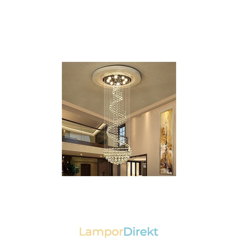 Moderna Kristalltak Ljuskrona Ljus Inomhus Hängande Lampa Deco Belysningsarmaturer