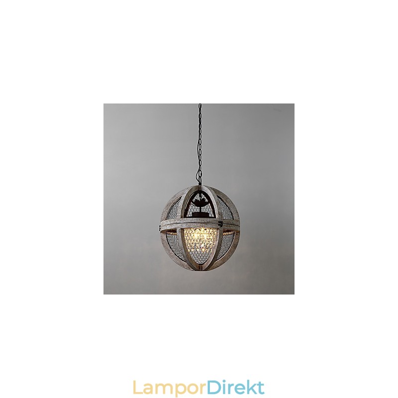 Vintage Metall Amerikansk Industriell Loftmålning Färg Trä Ljuskrona Lampa Inomhus Dekorera Hängande Lampa