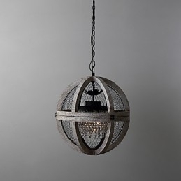 Vintage Metall Amerikansk Industriell Loftmålning Färg Trä Ljuskrona Lampa Inomhus Dekorera Hängande Lampa