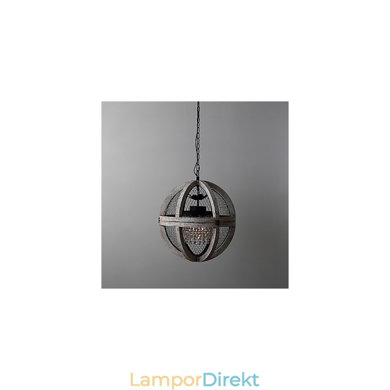 Vintage Metall Amerikansk Industriell Loftmålning Färg Trä Ljuskrona Lampa Inomhus Dekorera Hängande Lampa