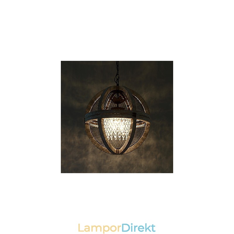 Vintage Metall Amerikansk Industriell Loftmålning Färg Trä Ljuskrona Lampa Inomhus Dekorera Hängande Lampa