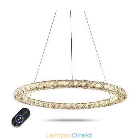 Ring Kristall Pendellampa Modern Kristallkrona Taklampor Inomhuslampa Armaturer Dimbar Med Fjärrkontroll Ring Kristall Pendellampa Modern Kristallkrona Taklampor Inomhuslampa Armaturer Dimbar Med Fjärrkontroll